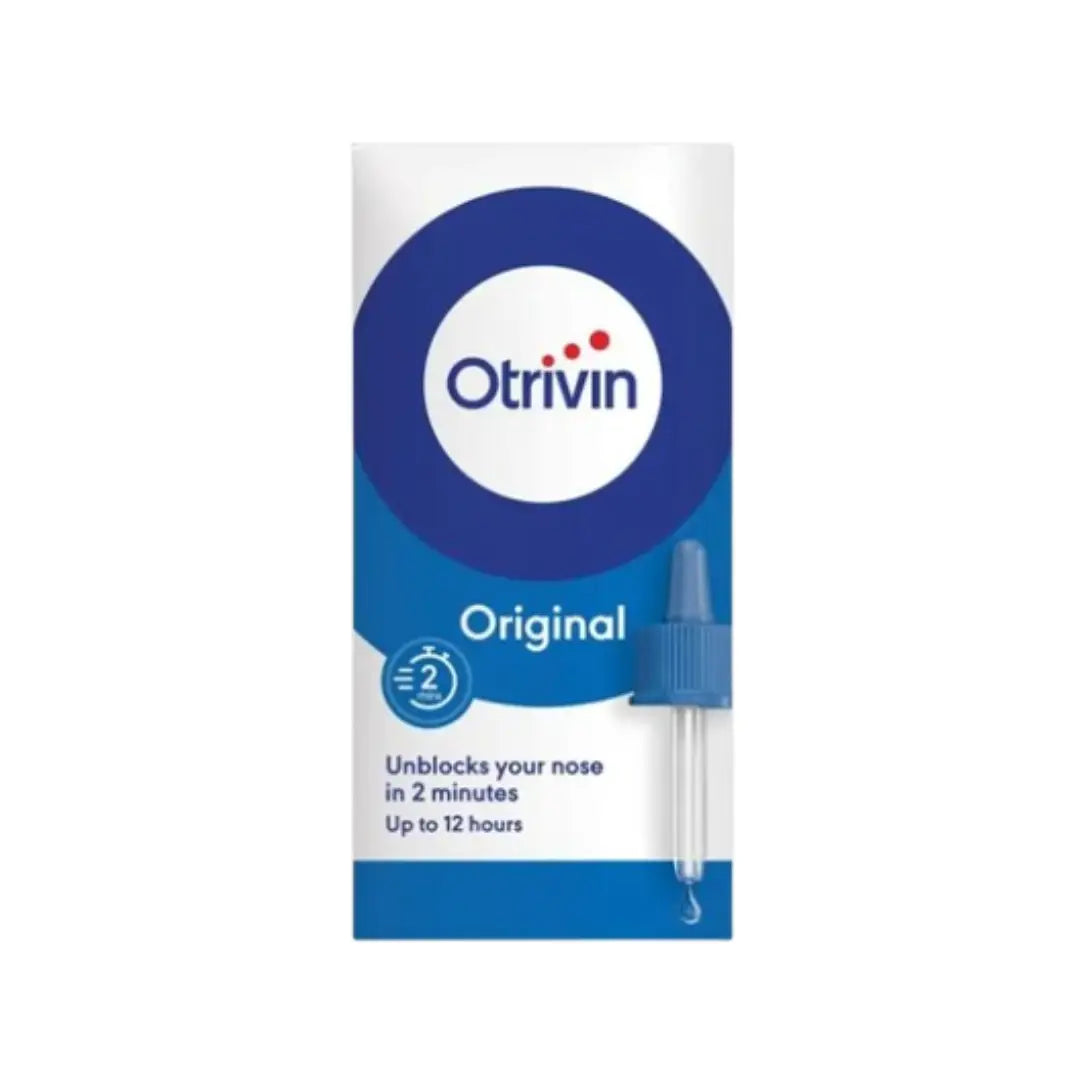 Otrivin Original 0.1% Nasal Drops 10ml Fast-acting nasal drops for relief from nasal congestion, blocked nose, and sinus discomfort