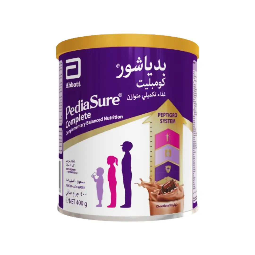 PediaSure Complete PeptiGro Chocolate Powder 400g – Children’s Nutritional Supplement Drink with Protein, Vitamins & Minerals