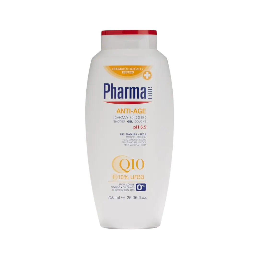 Pharmaline Anti Age Dermatologic Shower Gel 750ml – Moisturizing Soap Free Body Cleanser for Dry Skin