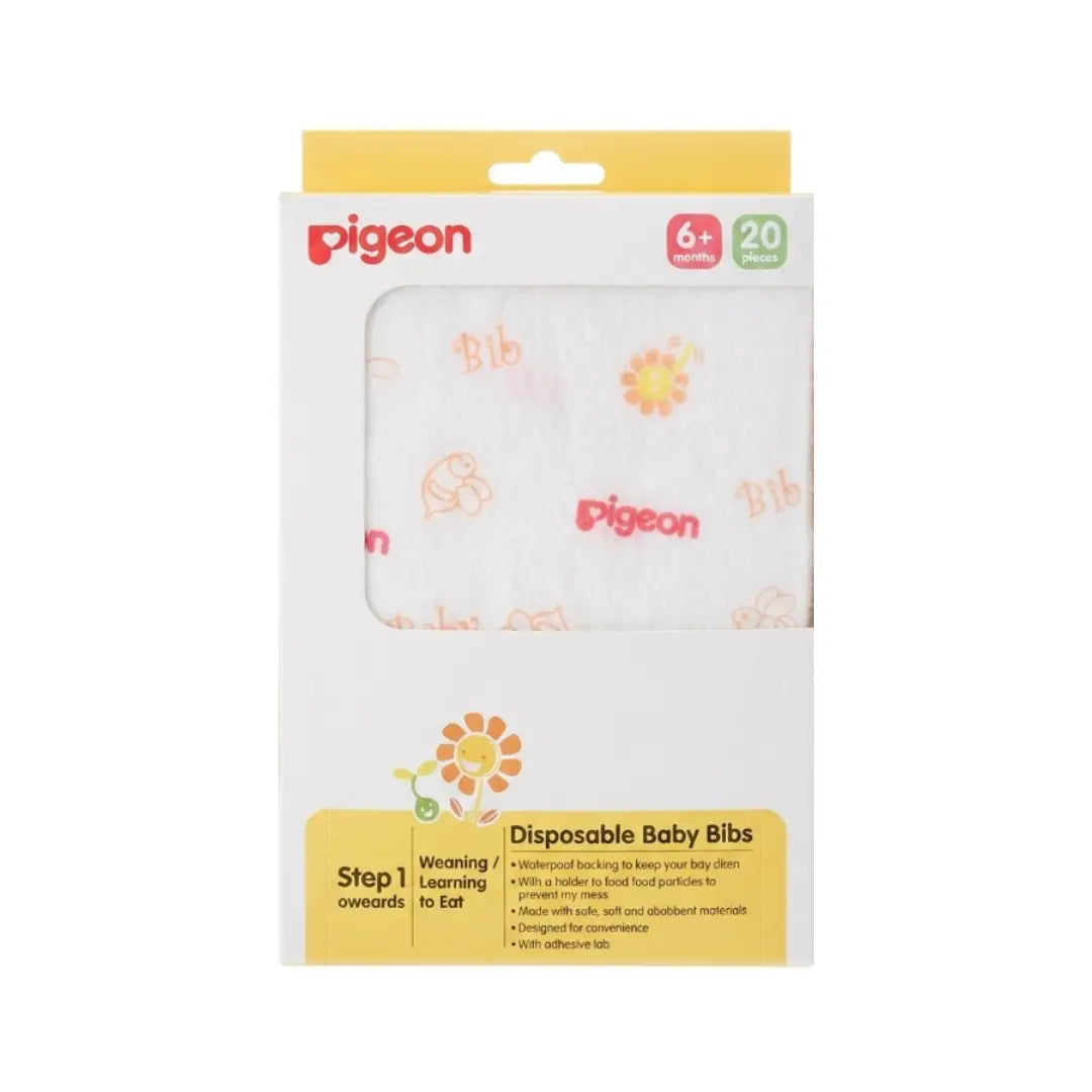 Pigeon Disposable Baby Bibs 6M+ 20s 03713 – Convenient Feeding Bibs for Babies