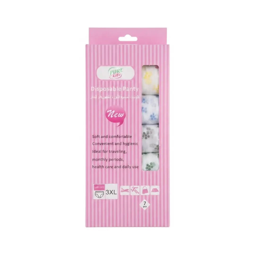 Pure Life Disposable Panty 3XL 7s – Comfortable Disposable Underwear for Women