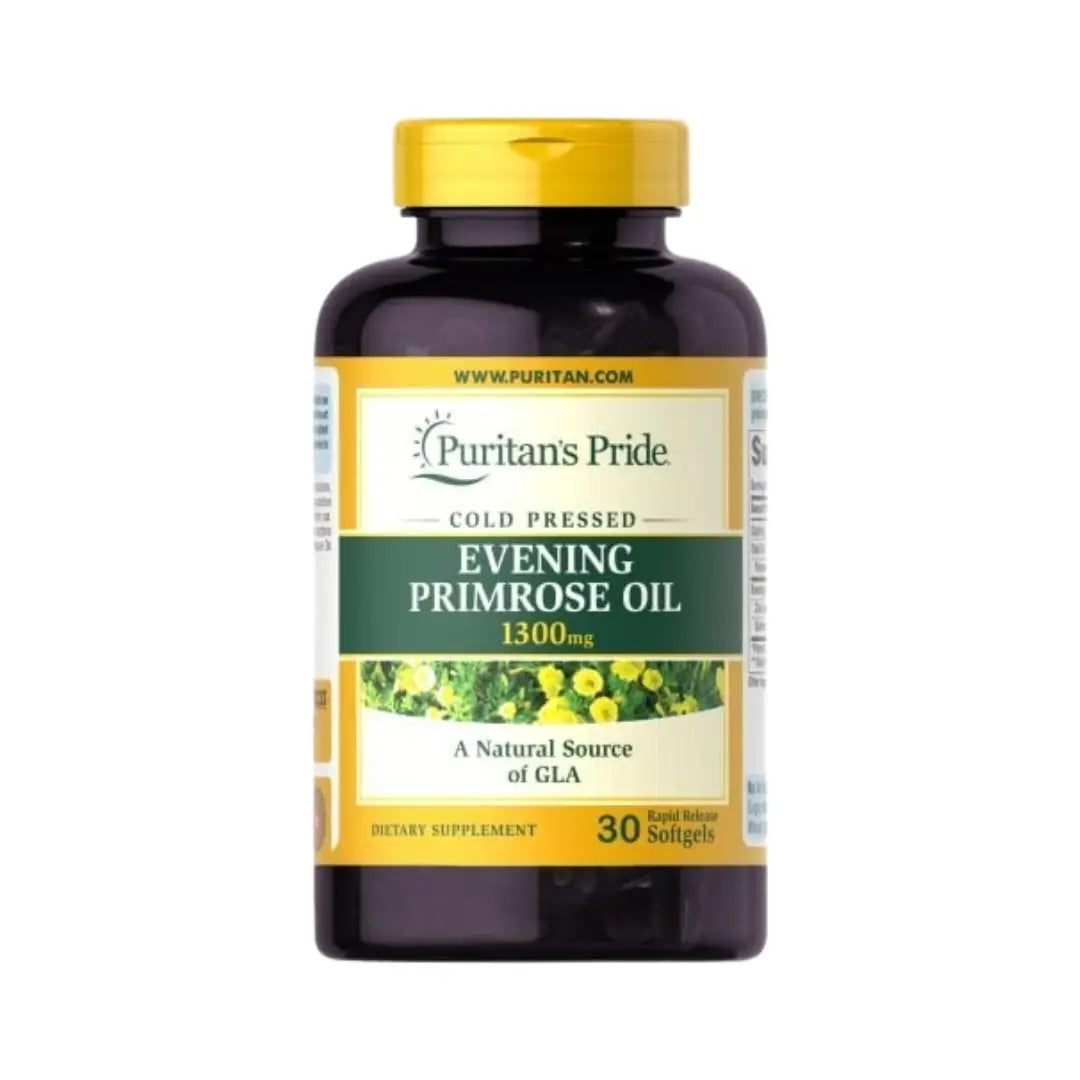 Puritan’s Pride Evening Primrose Oil 1300mg 30 Softgels for skin health and hormonal balance