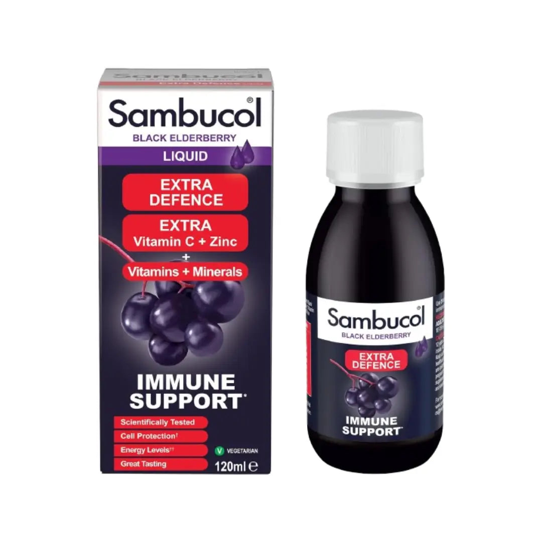 Sambucol Black Elderberry Extra Defence Syrup 120ml – Daily Immune Support Supplement