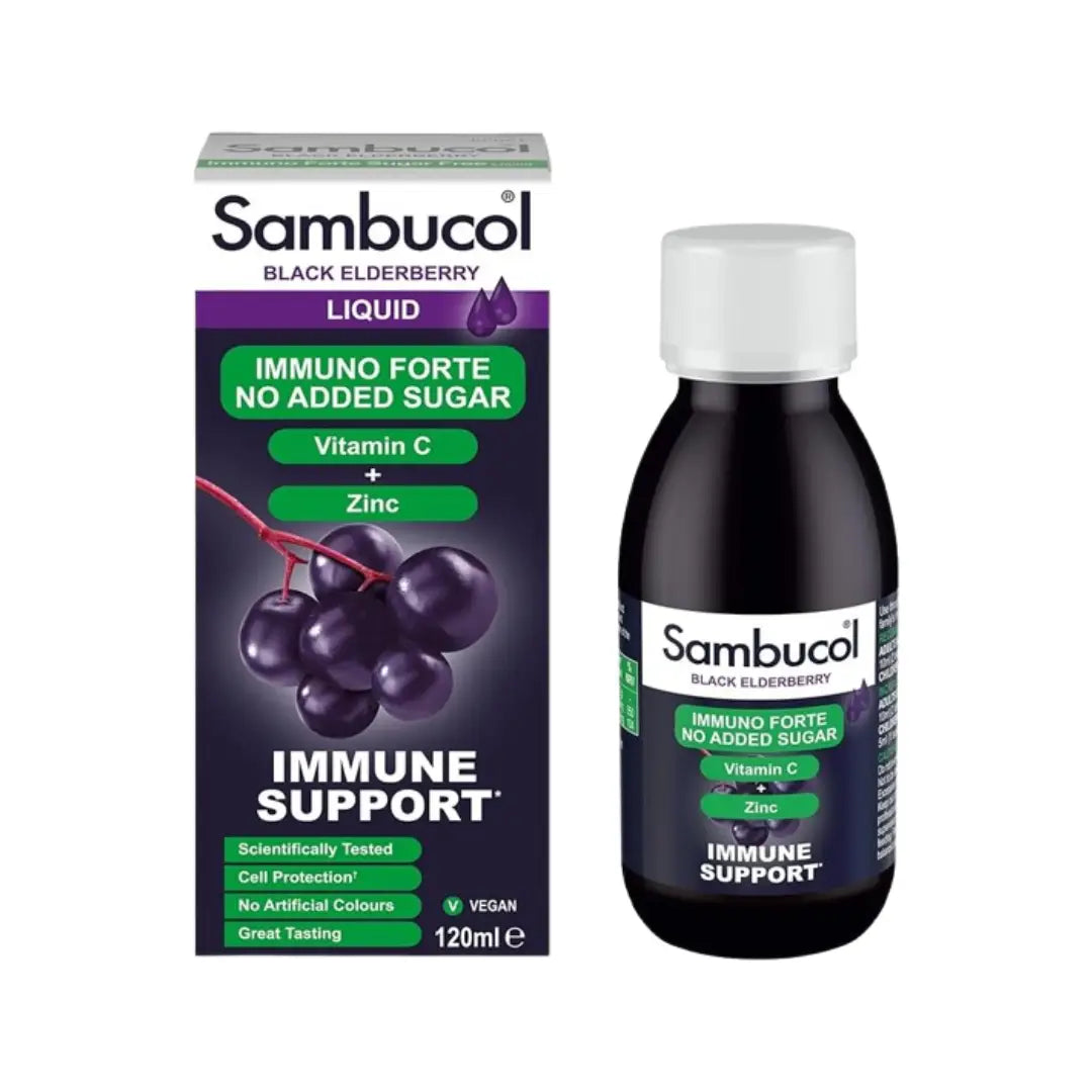 Sambucol Immuno Forte Sugar Free Black Elderberry Liquid 120ml – Dietary Supplement