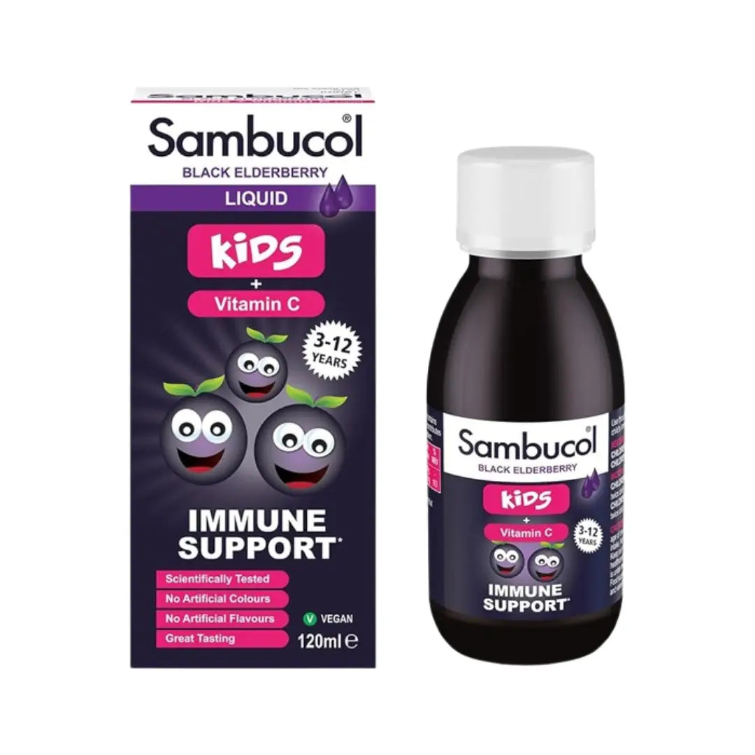 Sambucol Kids Black Elderberry Liquid with Vitamin C 120ml – Dietary Supplement