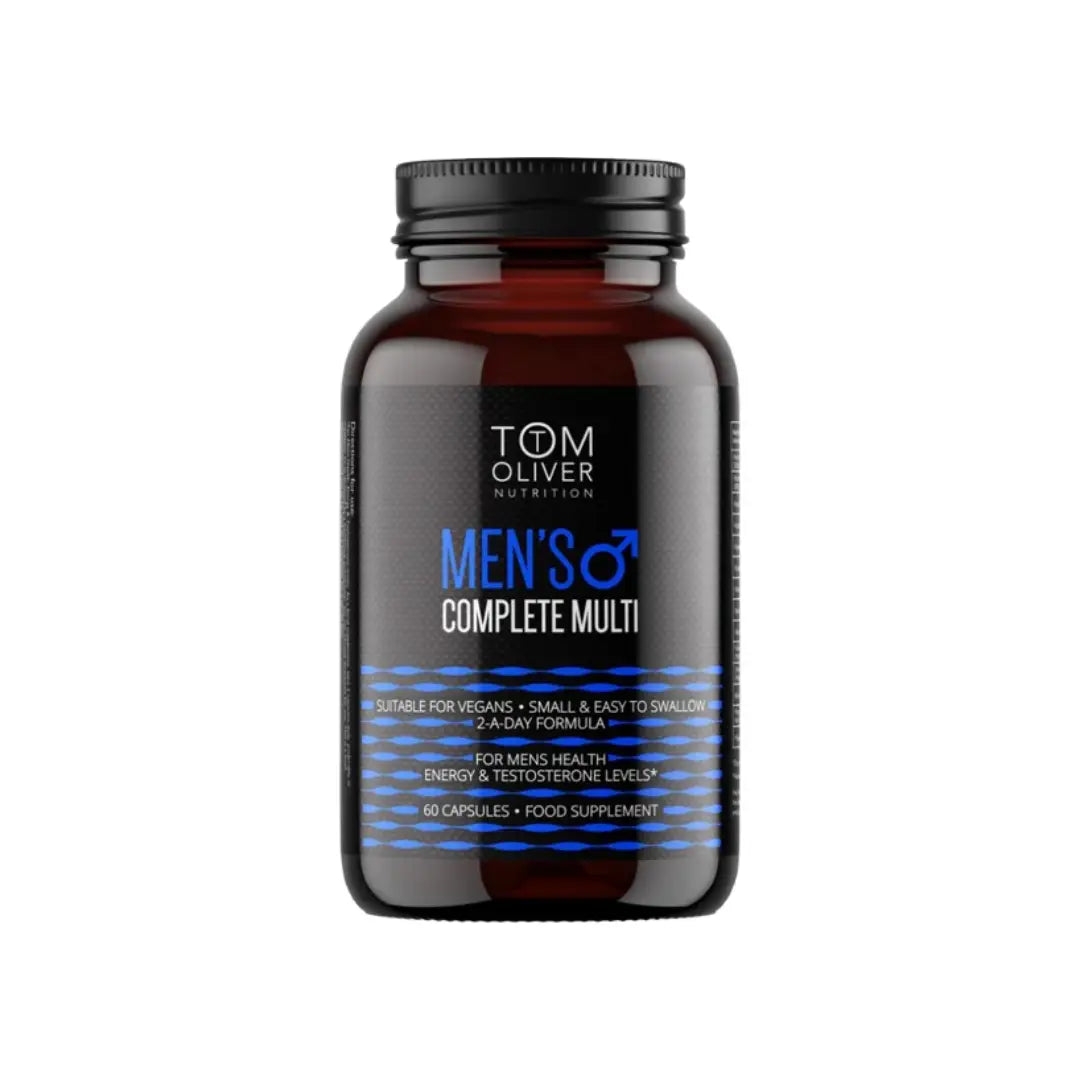 Tom Oliver Men’s Complete 60 Capsules daily multivitamin supplement for men’s health and energy