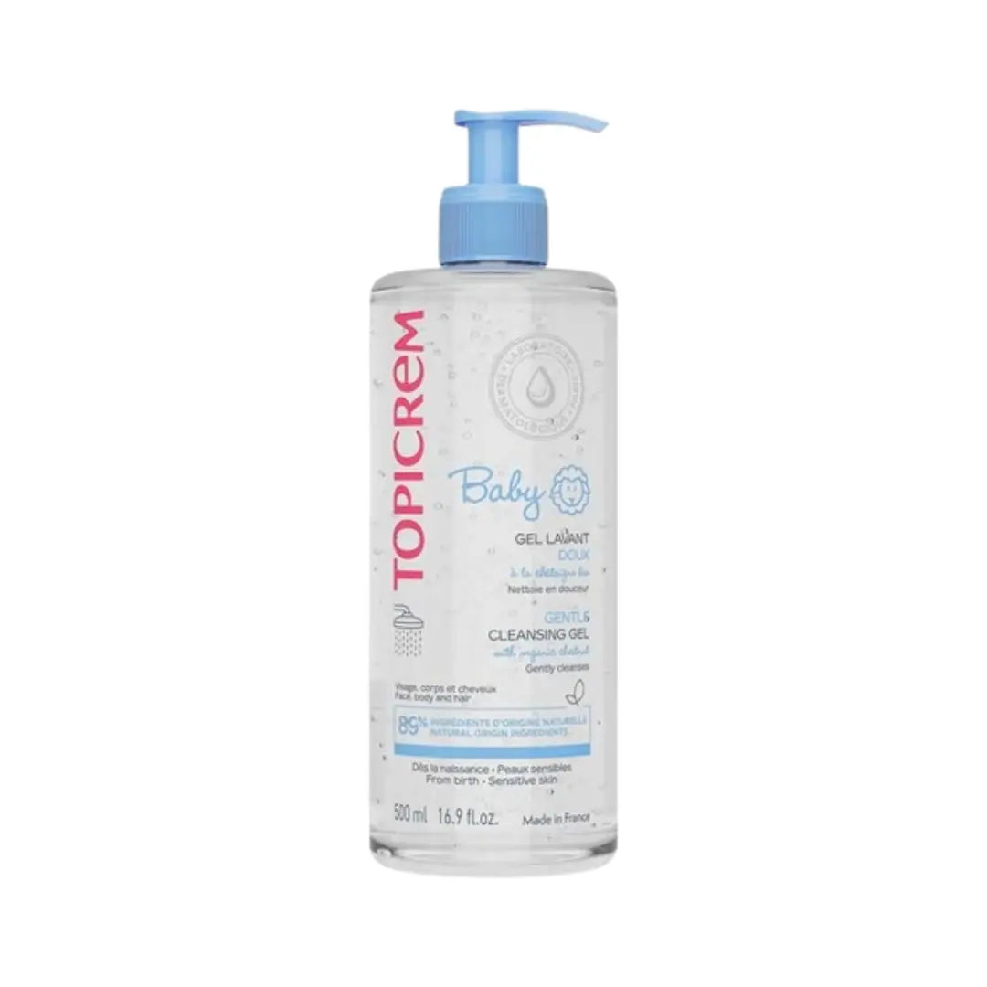 Topicrem Baby Gentle Cleansing Gel 500ml – Mild Soap-Free Cleanser for Baby Skin & Hair