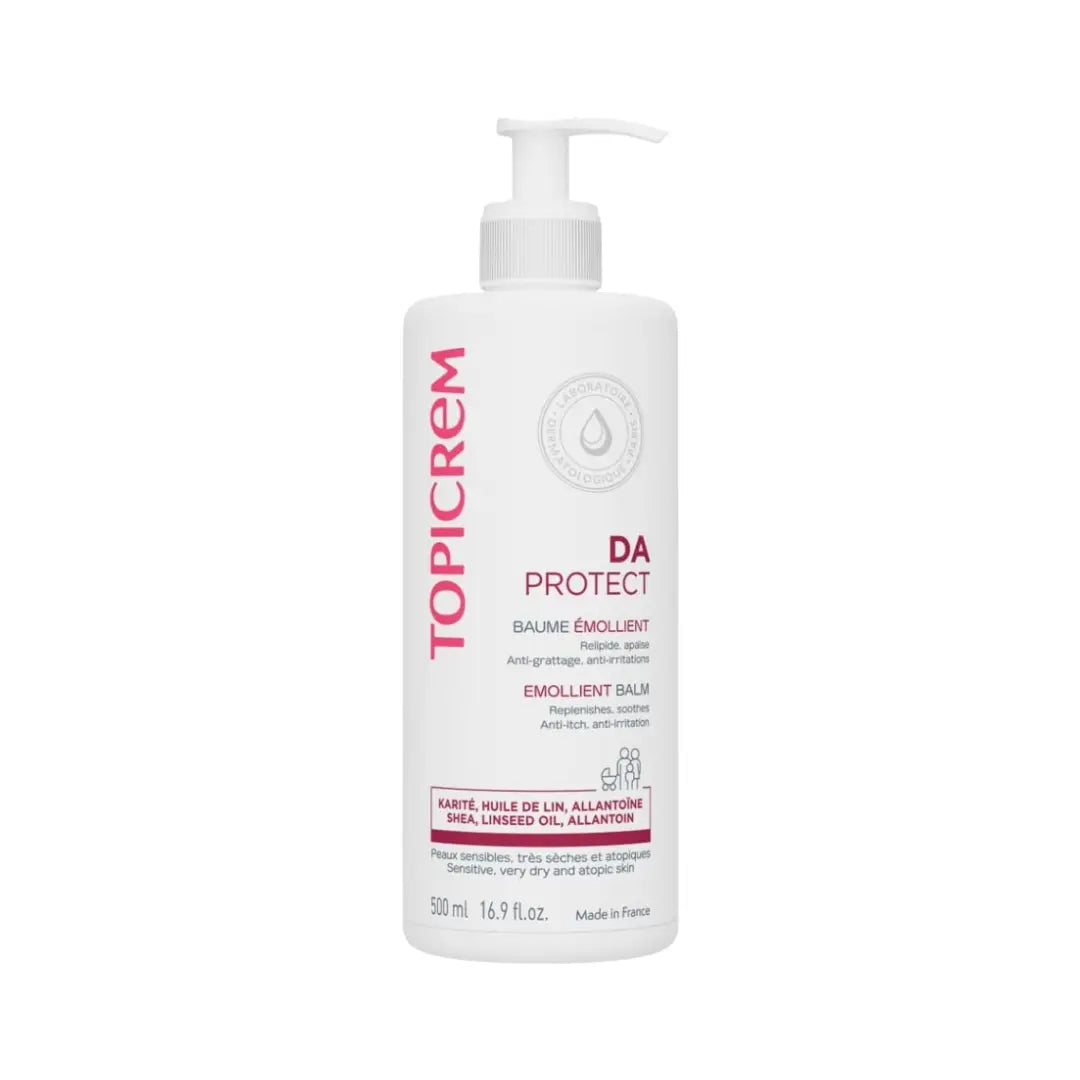Topicrem DA Protect Emollient Balm 500ml – Intensive Moisturizing Care for Dry & Sensitive Skin