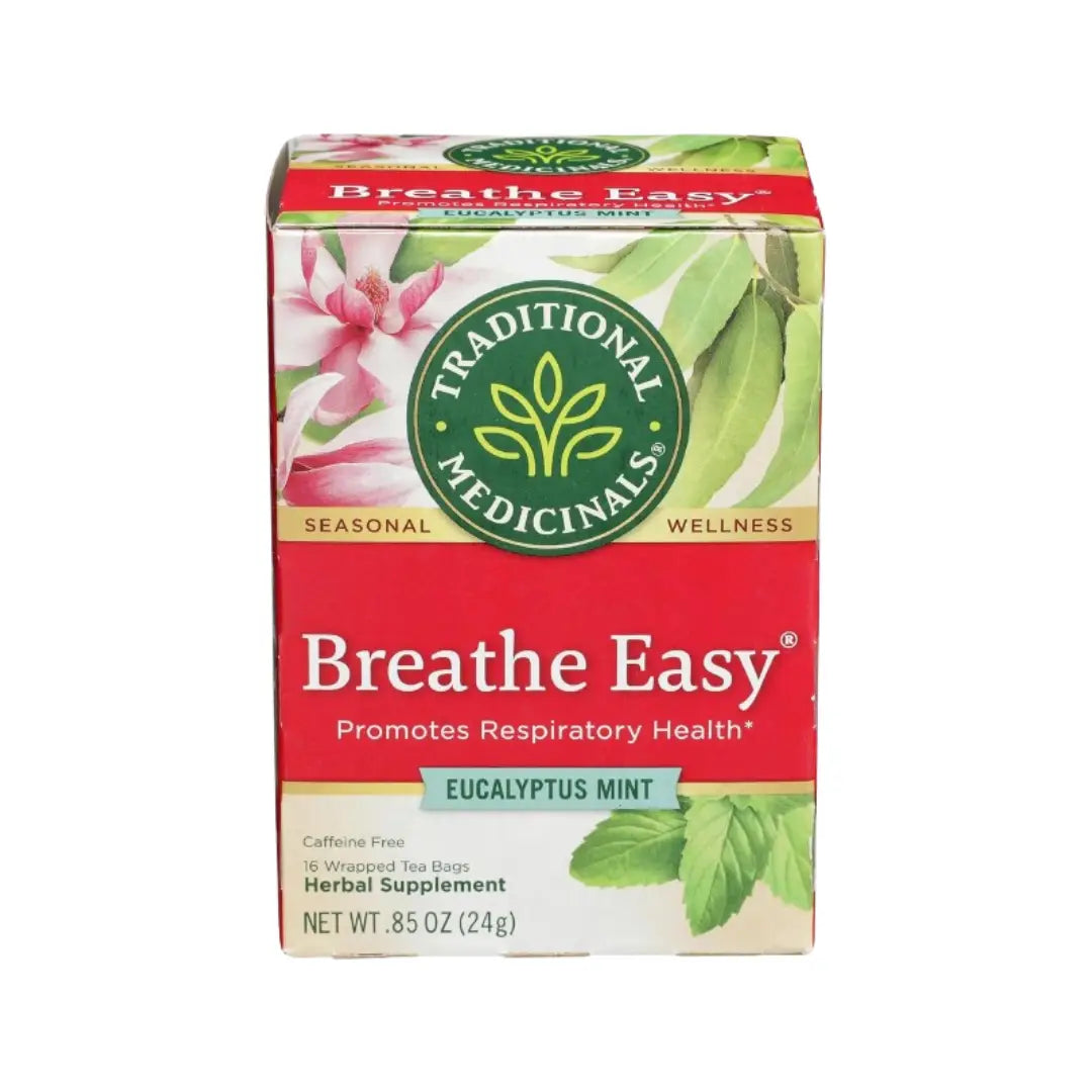Traditional Medicinals Breathe Easy Eucalyptus Mint Herbal Tea Bags 16s – Caffeine-Free Herbal Tea Blend
