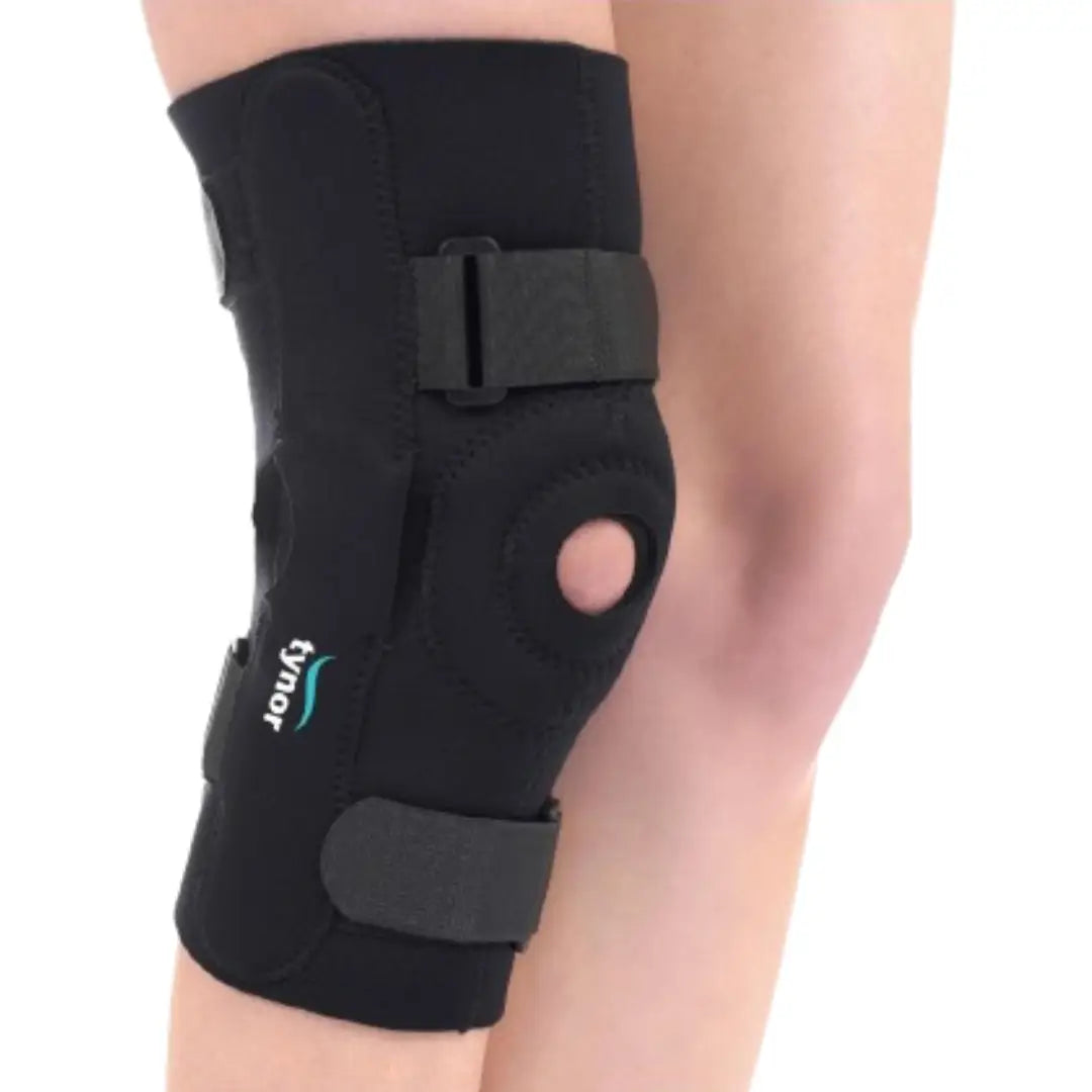 Tynor Knee Wrap Hinged Neoprene J-15 XL knee brace front view with hinges