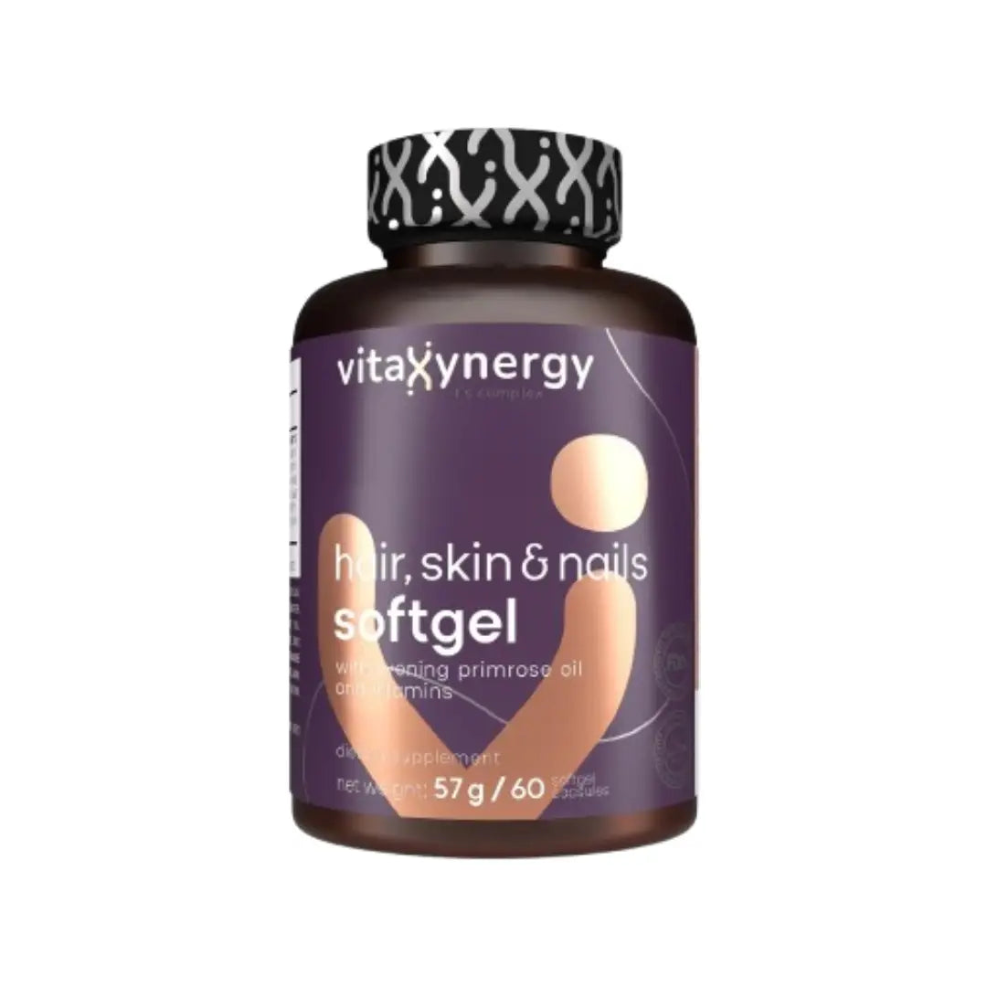 Vitaxynergy Hair Skin & Nails Softgels 60s – Beauty Supplement with Biotin, Vitamins & Nutrient Oils