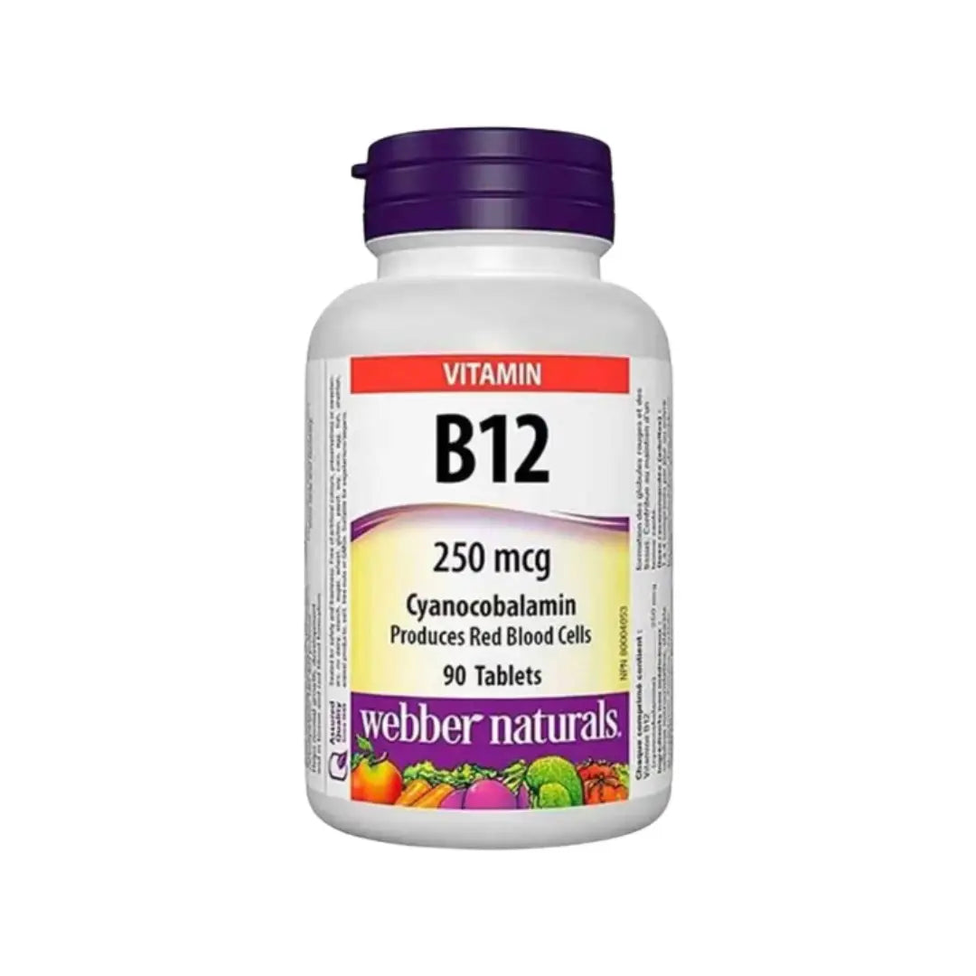 Webber Naturals Vitamin B12 Tablets 90s energy and nervous system support supplement
