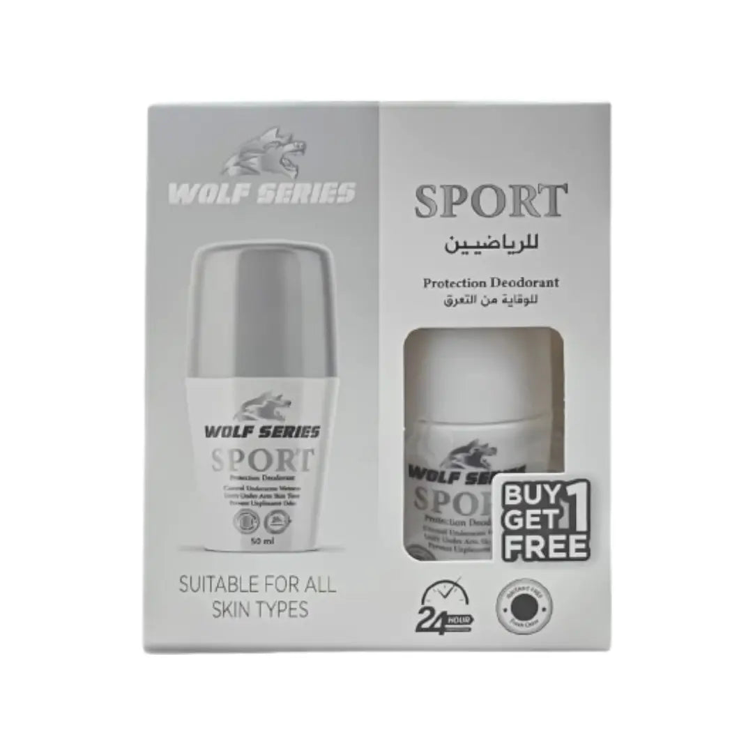 Wolf Series Deo Sport 50ml 1+1 Promo Pack | 24H Active Odor Protection Deodorant | Dry & Fresh Finish for Active Lifestyle