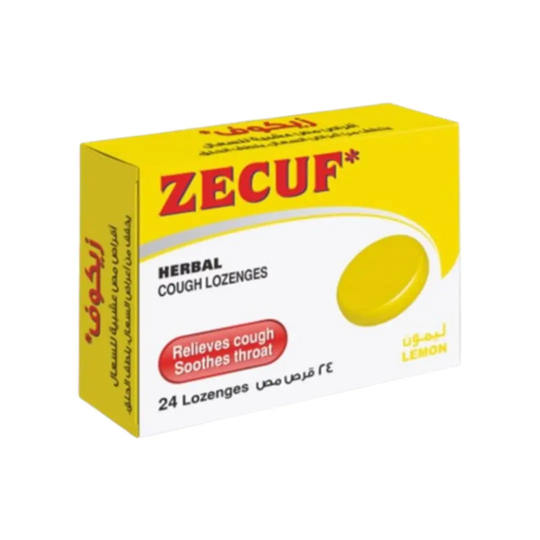 Zecuf Herbal Cough Lemon Lozenges 24s Herbal Lemon Throat Lozenges for Cough Relief and Throat Comfort
