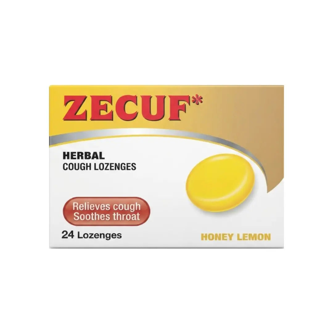 Zecuf Herbal Cough Lozenges Honey Lemon 24s – Herbal Lozenges with Honey & Lemon