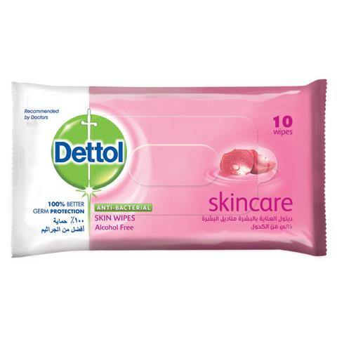 Dettol Skin Care Anti-Bacterial Skin Wipes, 10 wipes - Med7 Online
