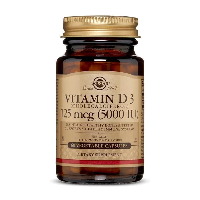 VITAMIN D3 (CHOLECALCIFEROL) 125 MCG (5,000 IU) VEGETABLE CAPSULES - Med7 Online