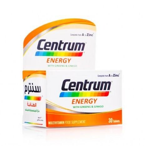 Centrum Energy Multivitamin 30s – daily multivitamin with ginseng and ginkgo for energy support