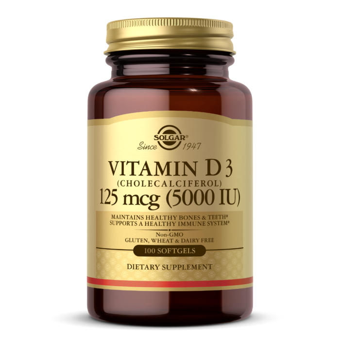 SOLGAR VITAMIN D3 (CHOLECALCIFEROL) 125 MCG (5,000 IU) SOFTGELS 100's - Med7 Online