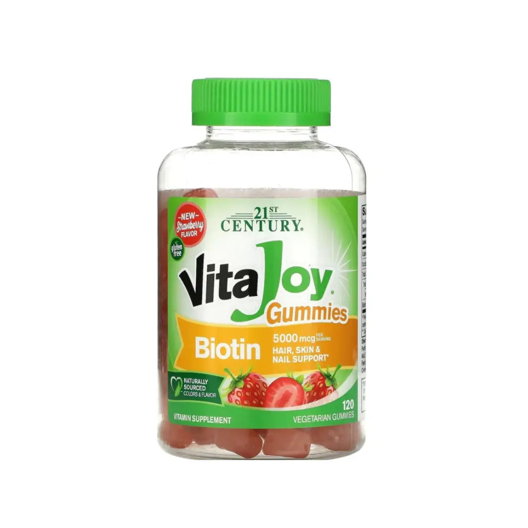 21st Century VitaJoy Biotin Gummies 2500mcg 60s | Hair Skin & Nails Support | Vegetarian Biotin Supplement