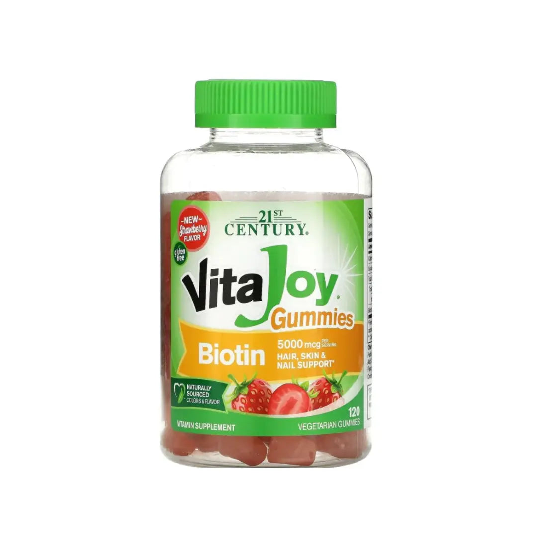 21st Century VitaJoy Biotin Gummies 2500mcg 60s | Hair Skin & Nails Support | Vegetarian Biotin Supplement