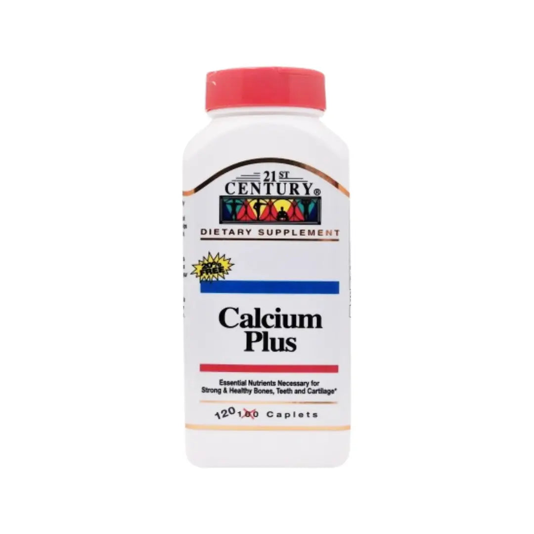 21st Century Calcium Plus caplet bottle for bone and teeth wellness