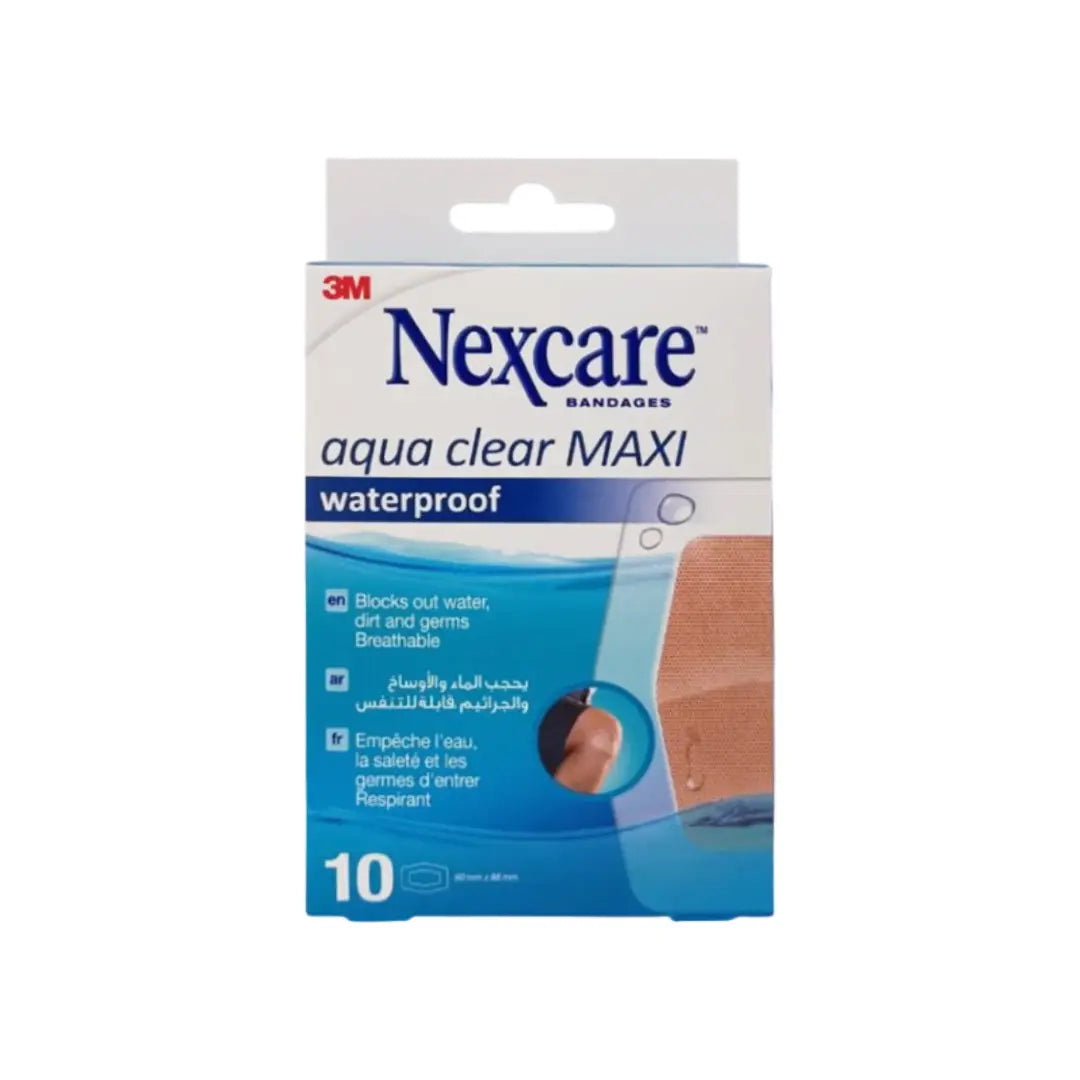 3M Nexcare Aqua Clear Maxi Waterproof Bandage 10s