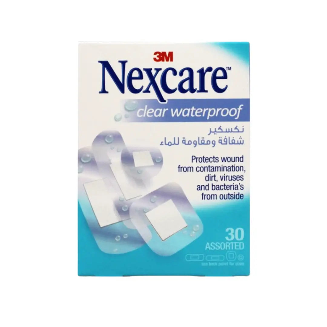 3M Nexcare Clear Waterproof Bandages 30s CWP-30 - Transparent Waterproof Adhesive Bandages