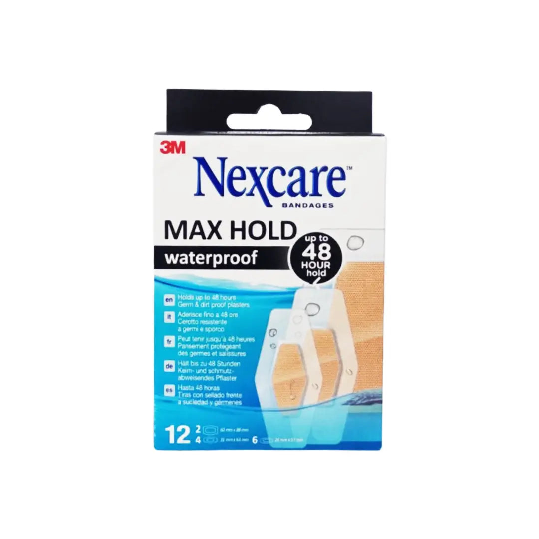 3M Nexcare Max Hold Waterproof Bandage 12s