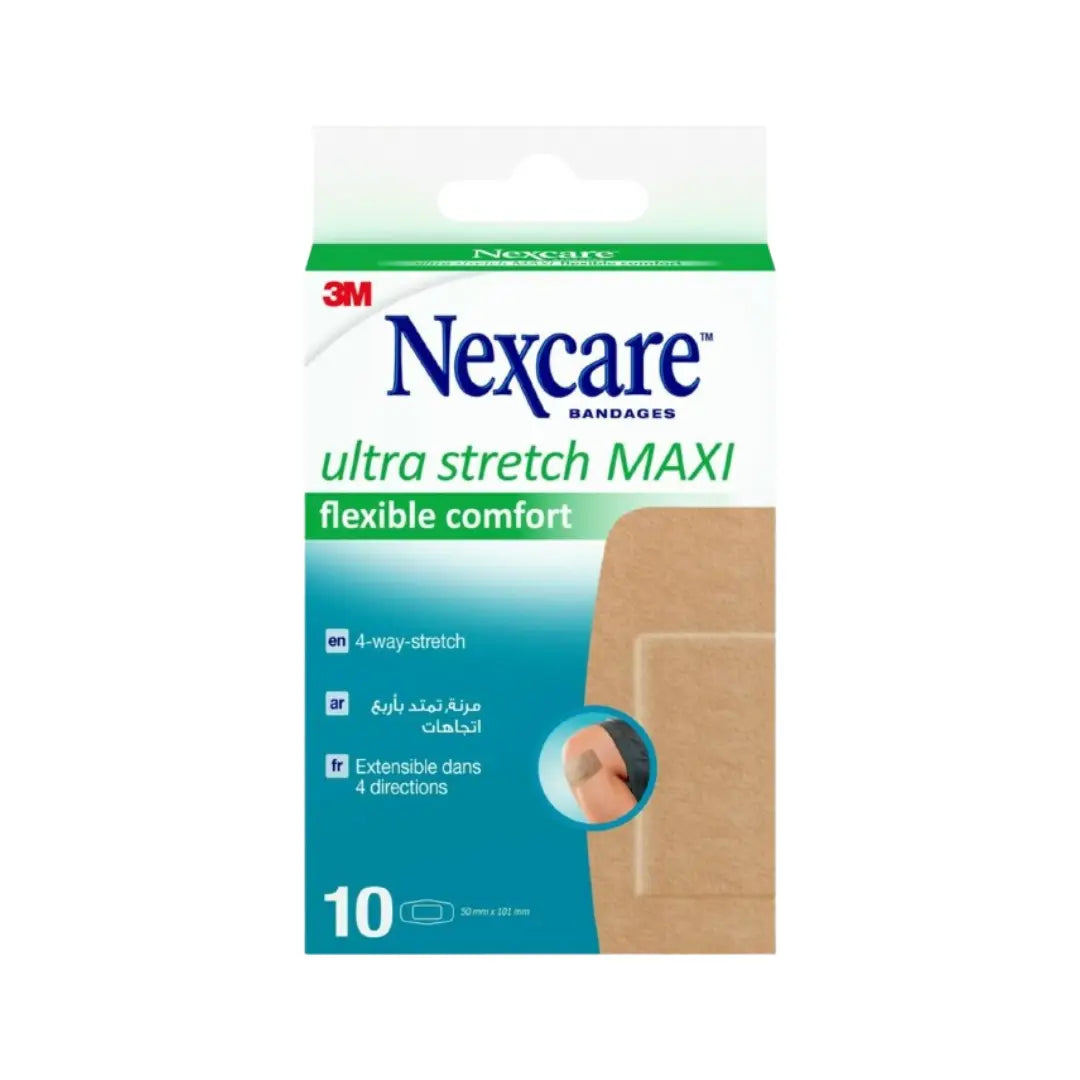 3M Nexcare Ultra Stretch Maxi FlexiComfort Bandages 10s 570-10KEN - Extra Flexible Adhesive Bandages