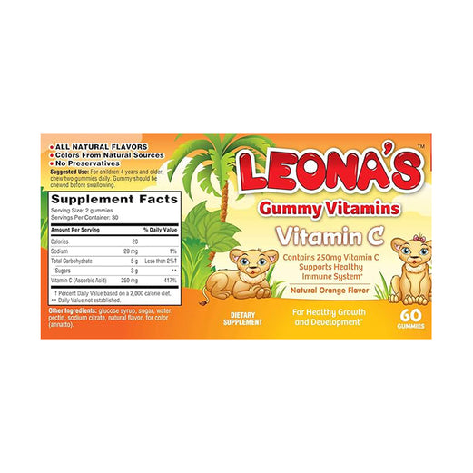 ليوناس فيتامين سي علكات البرتقال 60 قطعة