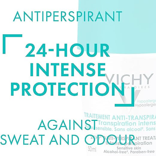 Vichy 48 Hour Anti-Perspirant Treatment Roll-On for Sensitive Skin, 50 ml