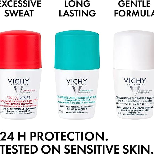 Vichy 48 Hour Anti-Perspirant Treatment Roll-On for Sensitive Skin, 50 ml