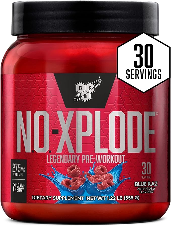BSN NO XPLODE PREWORKOUT 1.22LB BLUE RAZ SERV 30