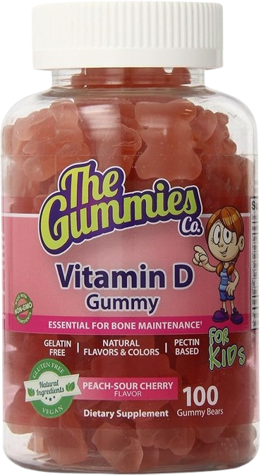 The Gummies Co. Vitamin D Kids Peach-Sour Cherry Gummies 100s