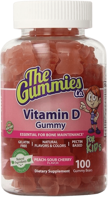 The Gummies Co. Vitamin D Kids Peach-Sour Cherry Gummies 100s