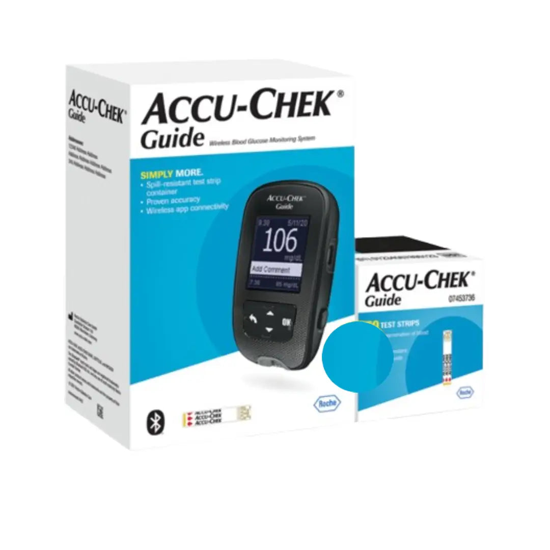 ACCU-CHEK Guide Glucose Monitor Kit with 50 Test Strips – Smart, Accurate Blood Sugar Monitoring