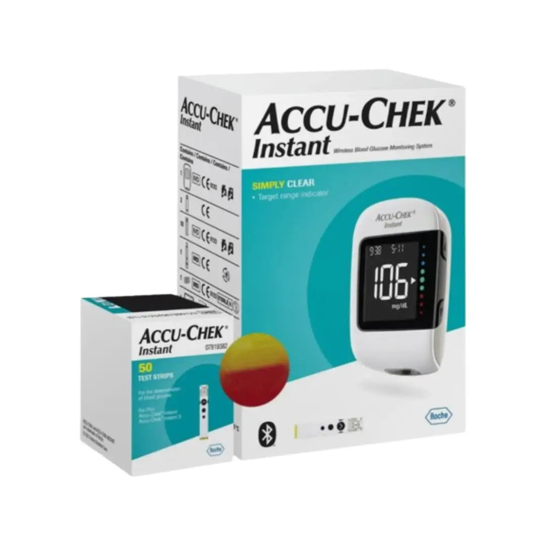 ACCU-CHEK Instant Glucose Monitor with 50 Test Strips – Fast & Accurate Blood Sugar Testing