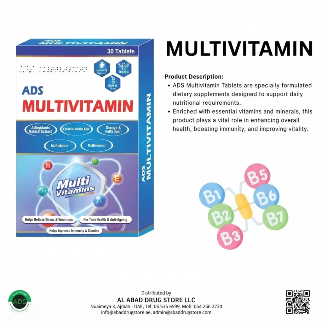 ADS Multivitamin Tablets 30s – Daily Multivitamin Supplement