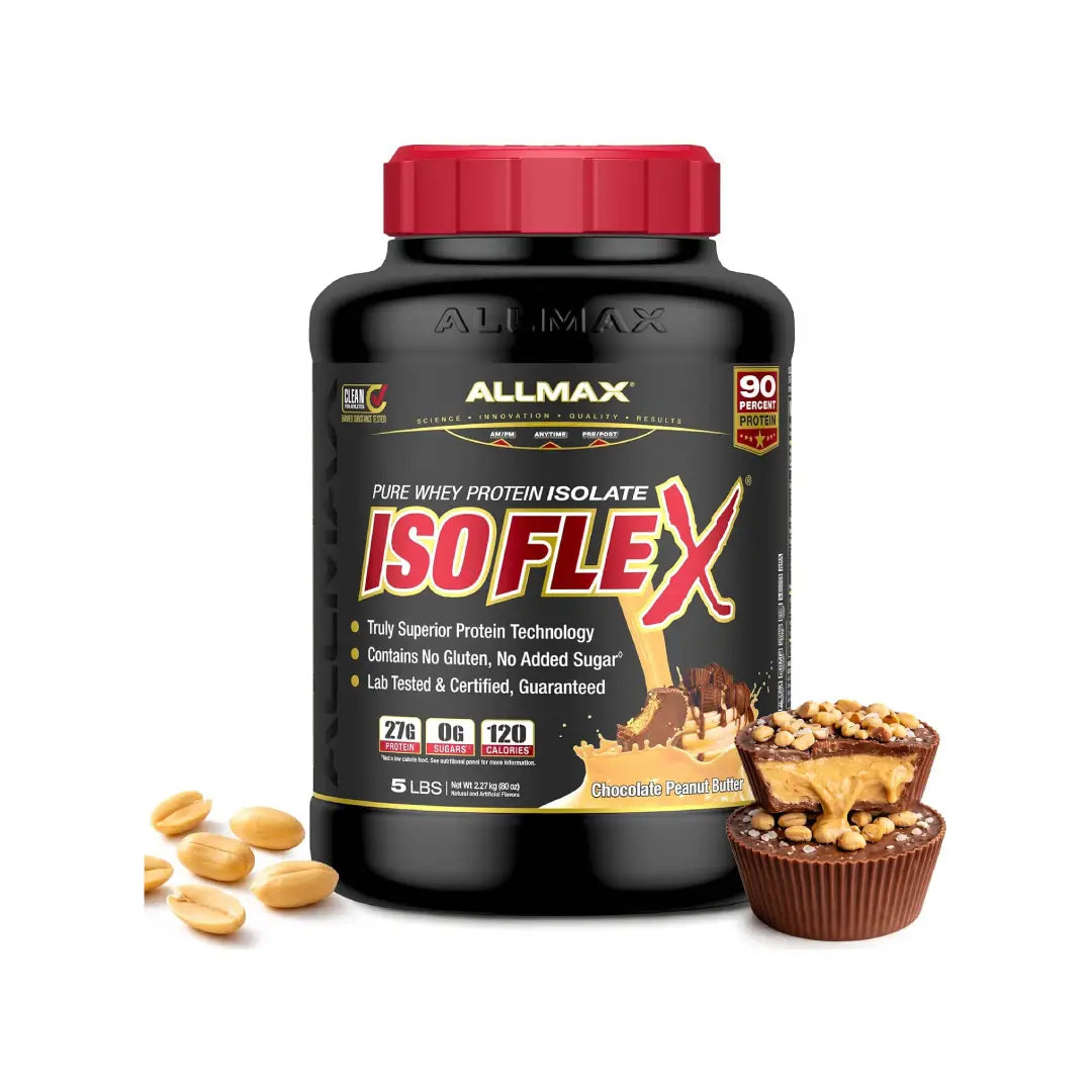 ALLMAX Isoflex 5lb Chocolate Peanut Butter 75 Servings – Whey Protein Isolate Powder
