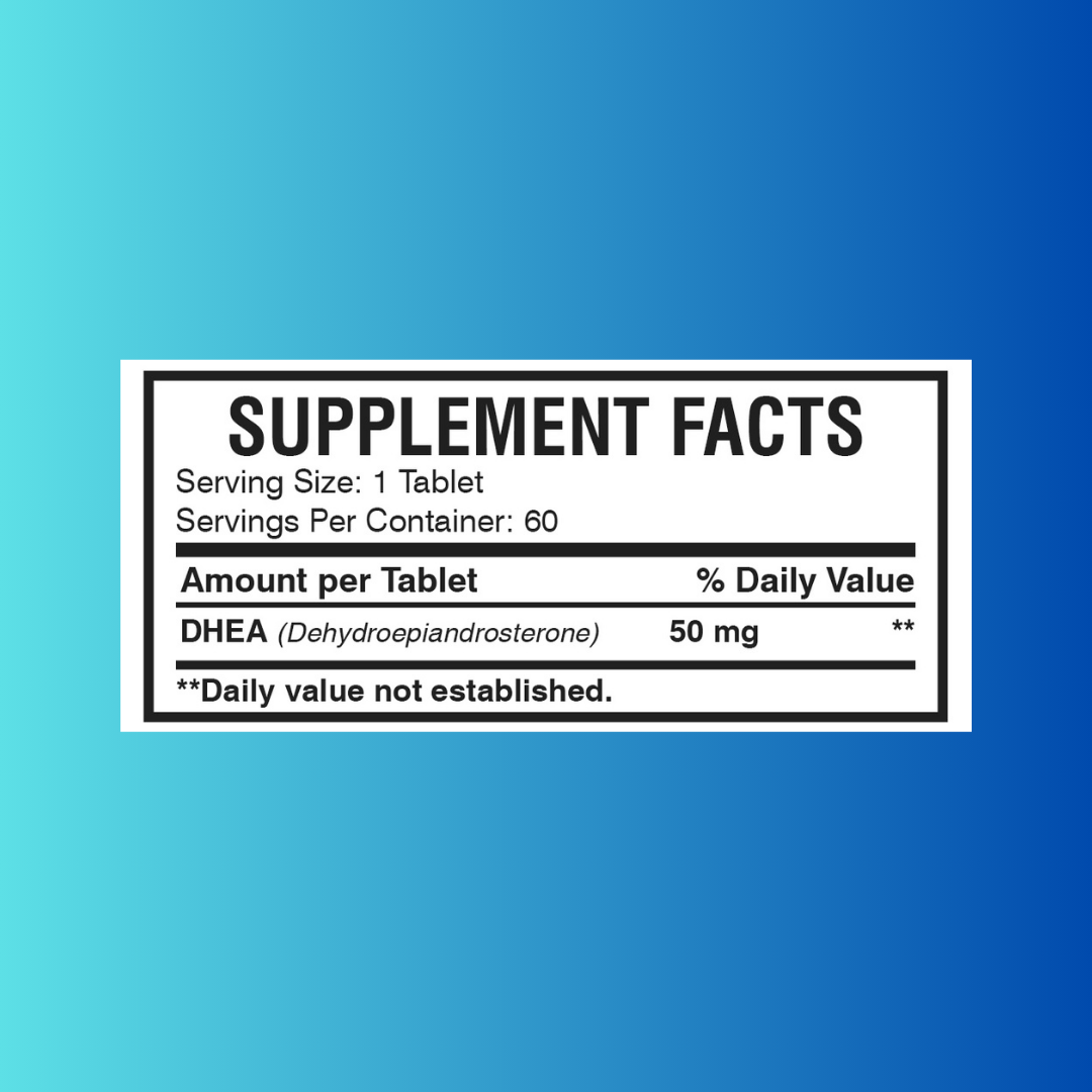 AMS DHEA 50mg Tablets 60s provide 50 mg of DHEA
