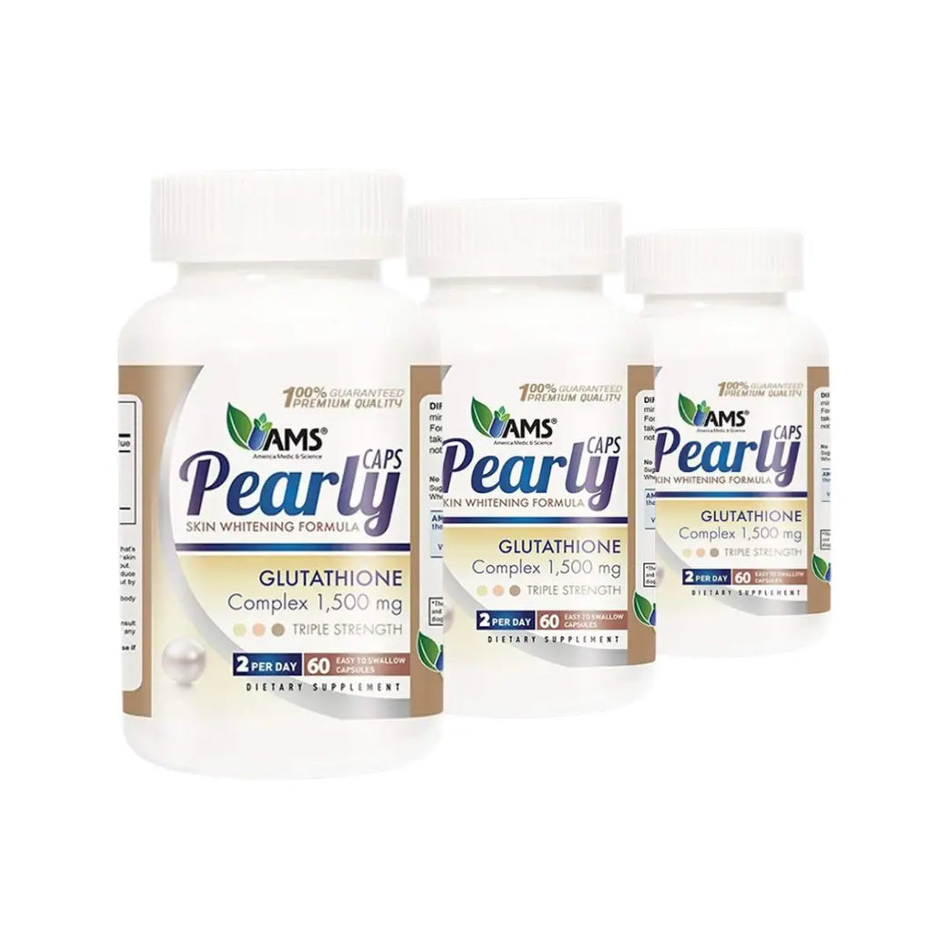 AMS Pearly Skin Whitening Capsules 60s Pack of 3 | Skin Brightening & Glow Support Supplement