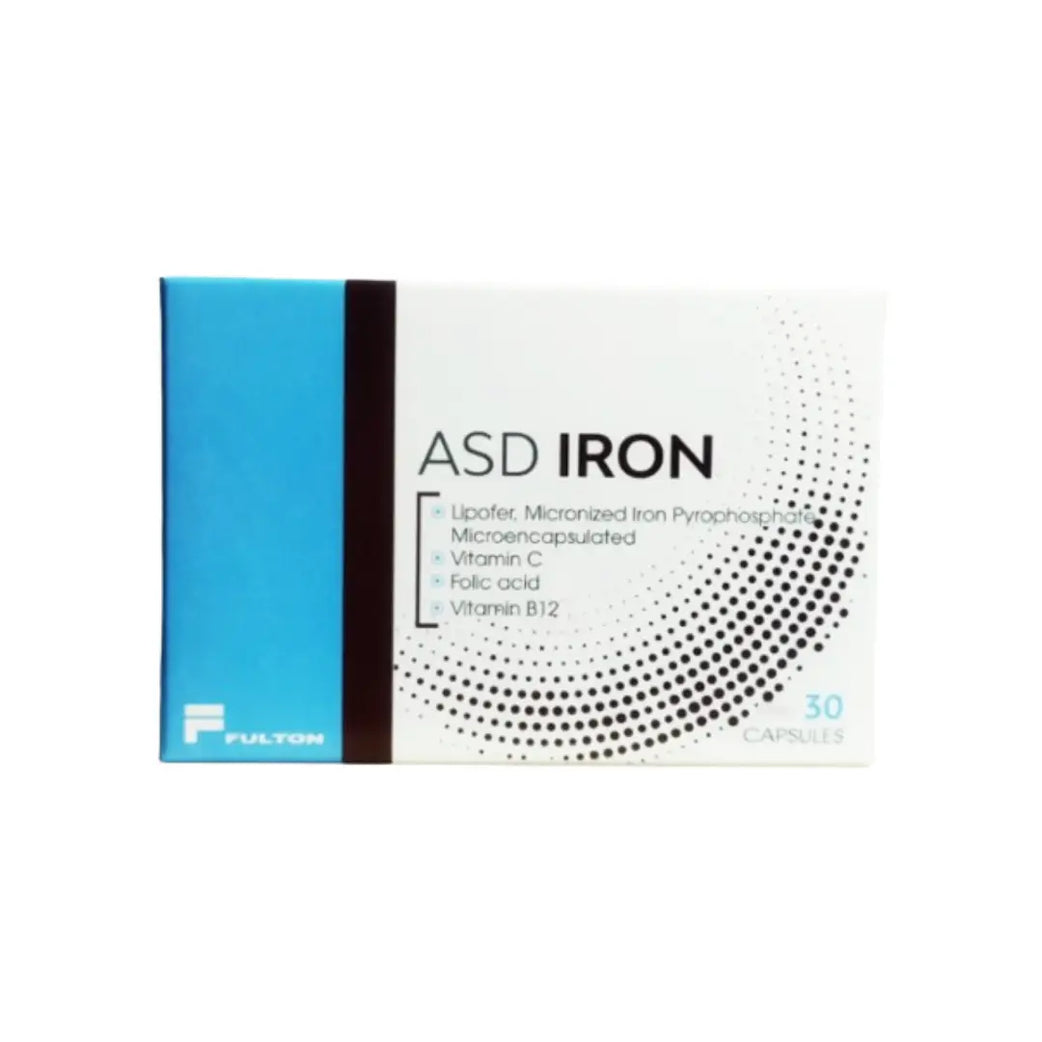 ASD Iron Capsules 30s – Iron, Vitamin C, Folic Acid & B12 Supplement