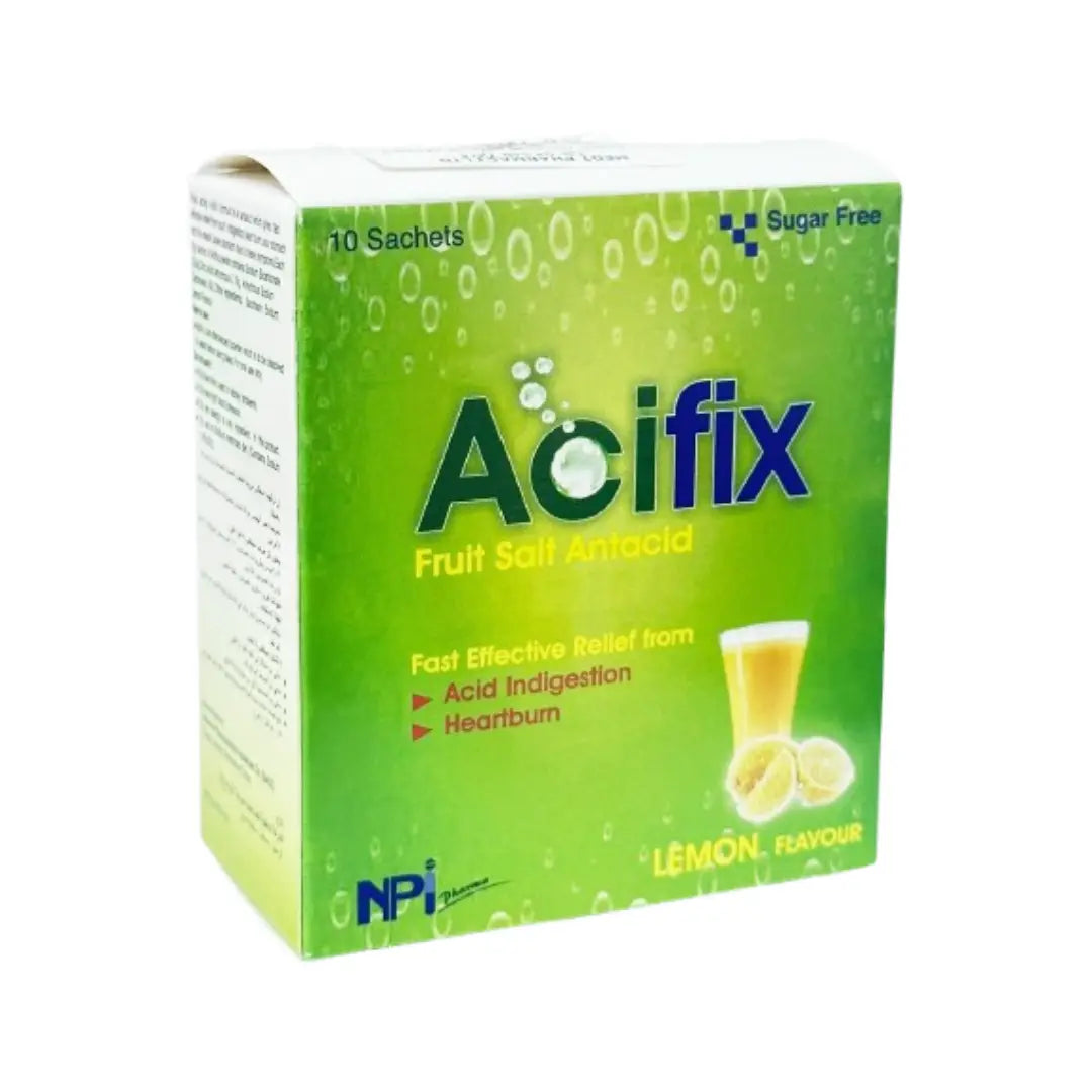 Acifix Antacid Lemon Sachet 10s | Fast-Acting Antacid for Acidity & Heartburn Relief | Lemon Flavour