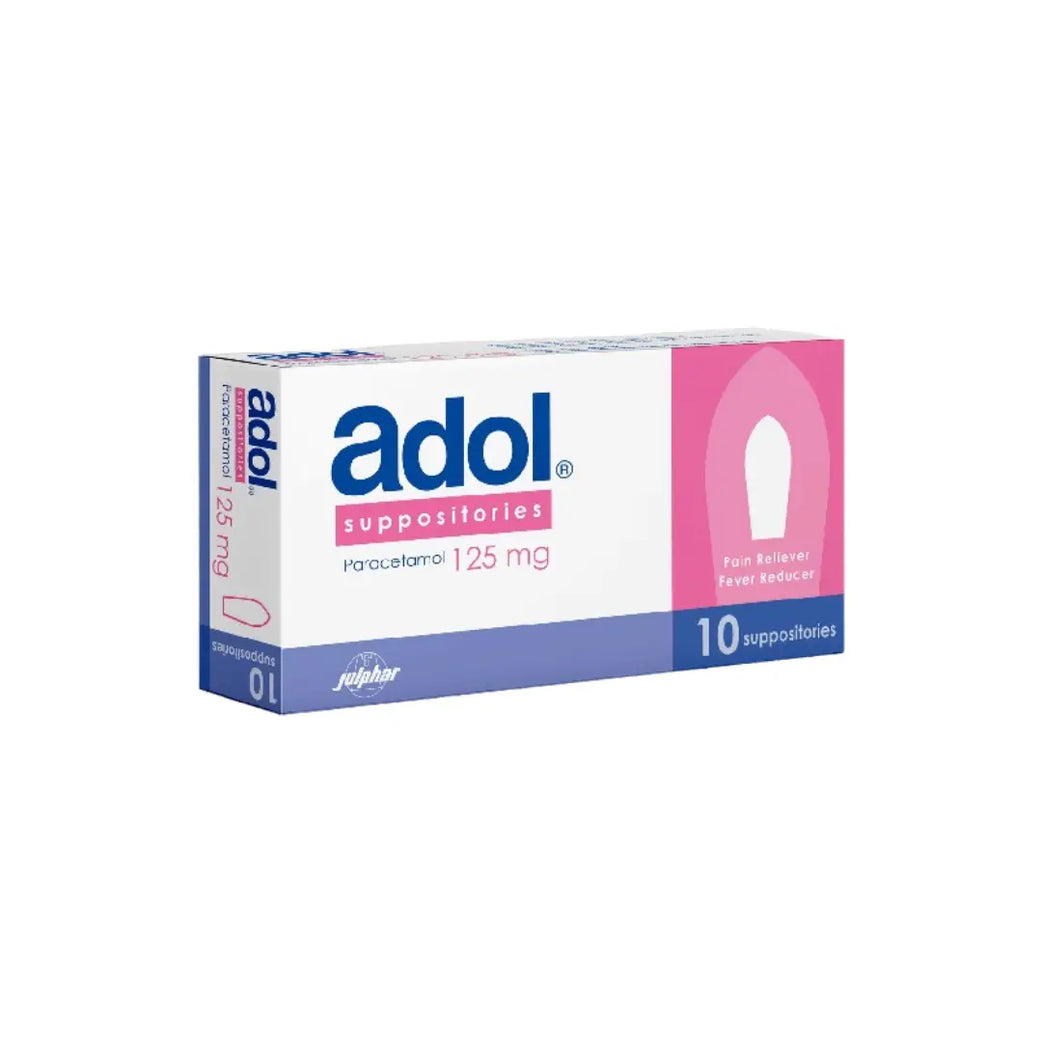 Adol 125mg Suppository 10s for children pain and fever relief