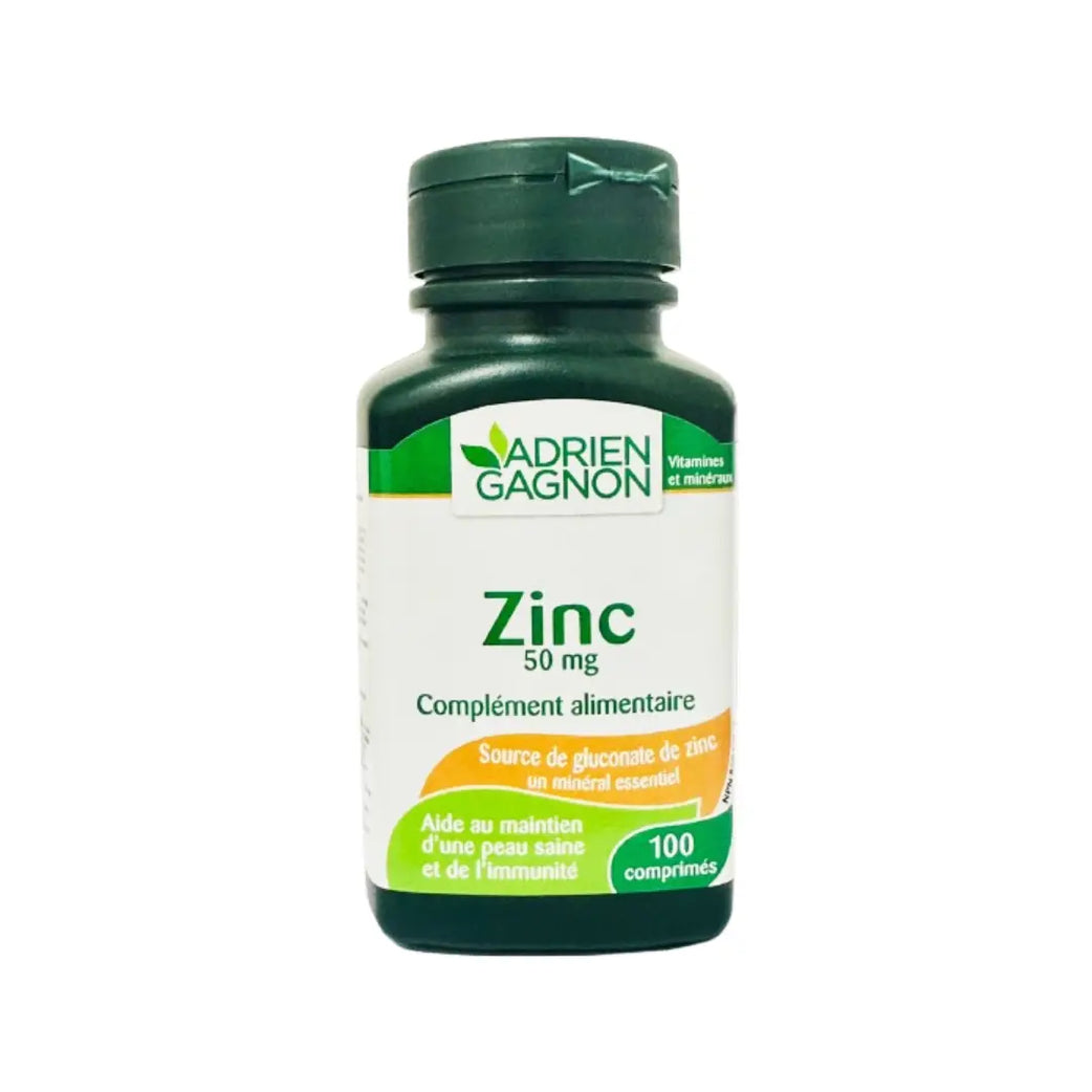 Adrien Gagnon Zinc 50mg Tablets 100s – Mineral Supplement for Daily Immune & Skin Health Support