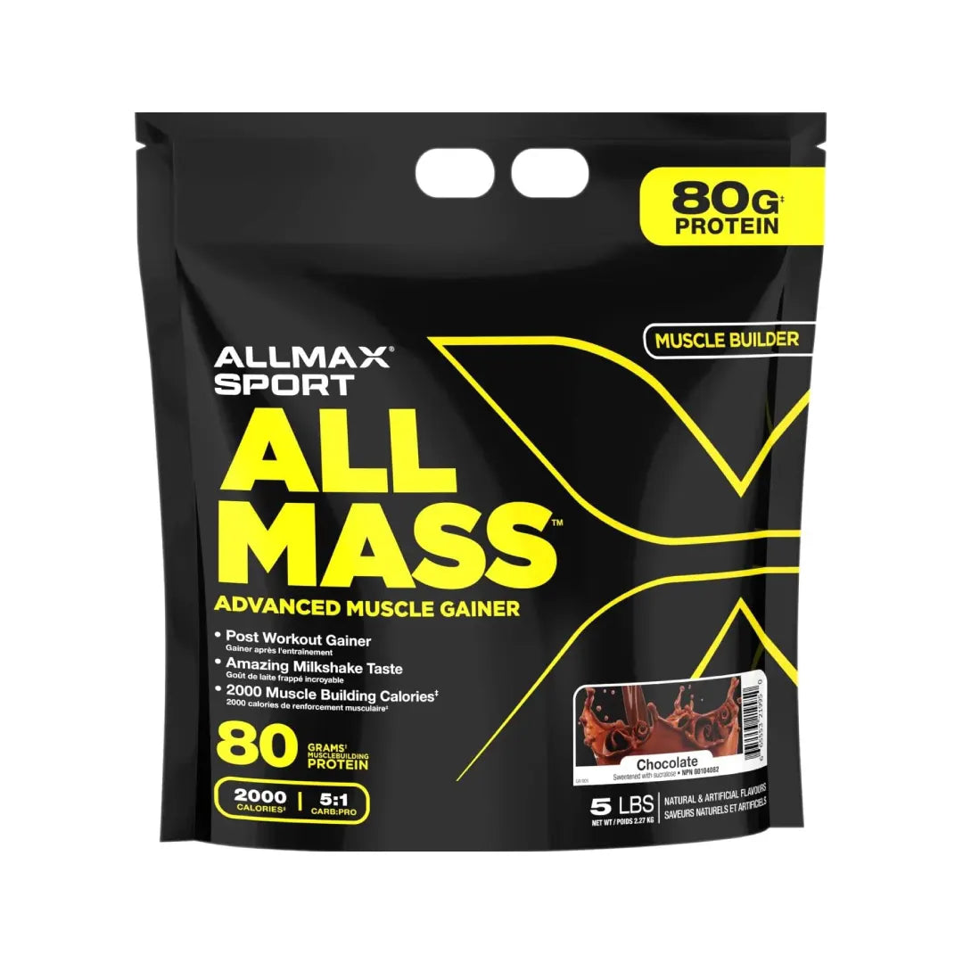 AllMax Sport All Mass Muscle Gainer 5lb Chocolate Serv 24
