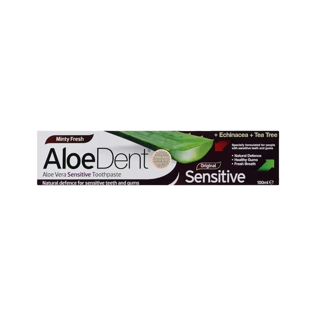 AloeDent Aloe Vera Sensitive Original Toothpaste 100ml | Gentle Toothpaste for Sensitive Teeth & Gums