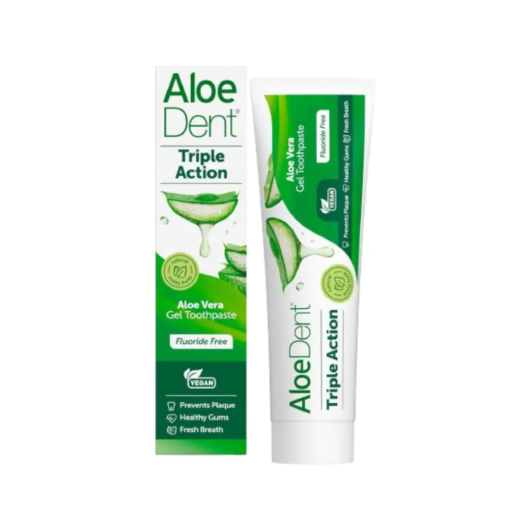 AloeDent Triple Action Aloe Vera Gel Toothpaste 100ml | Natural Fresh Breath & Oral Care Toothpaste