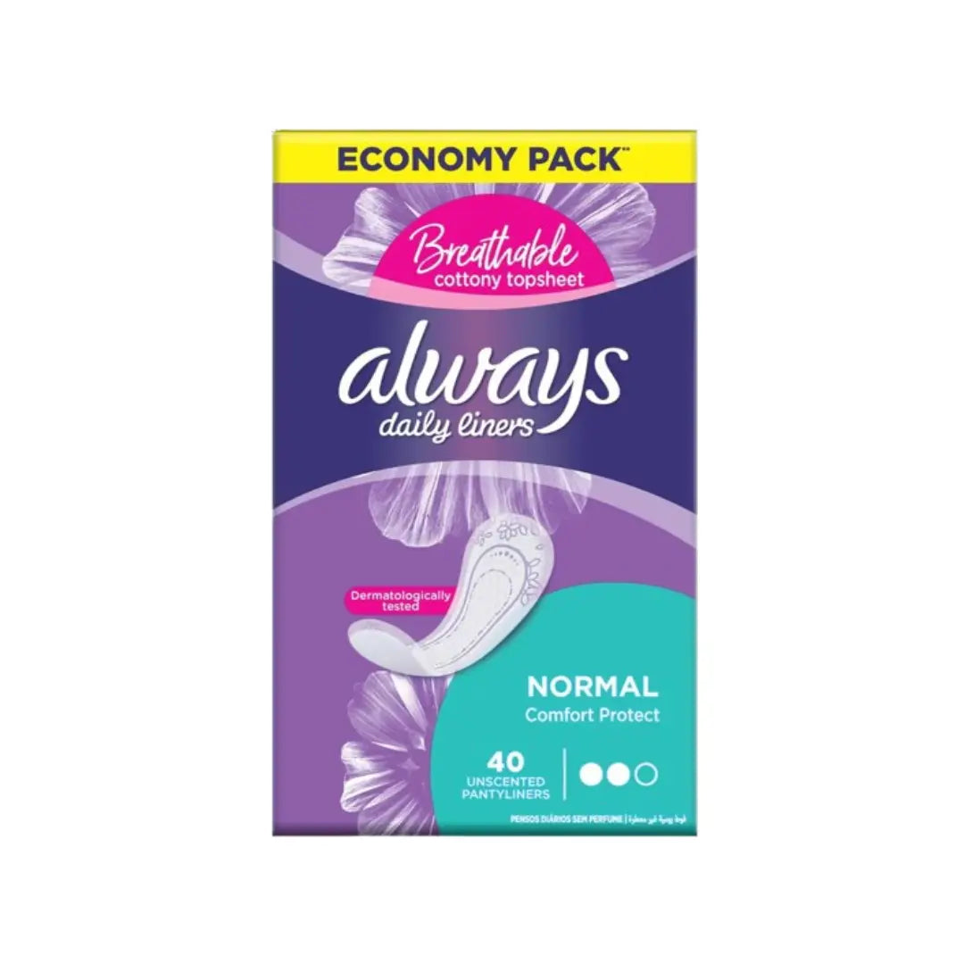Always Daily Liners Normal Comfort Protect 40s | Freshness & Everyday Panty Liners